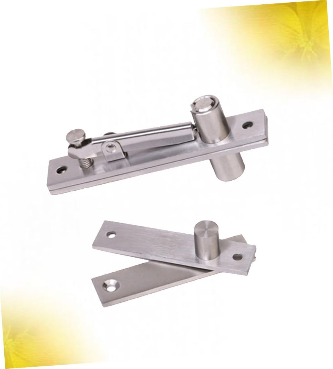 Gadpiparty 2pcs Stainless Steel Hidden Hinges for Doors Upper and Lower Metal Hinge Easy to Install Strong Load-Bearing for Use