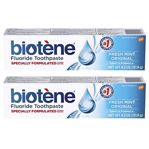 Biotene Fresh Mint Original Gentle Formula Fluoride Toothpaste, 4.3 Ounces Each (Value Pack Of 2)