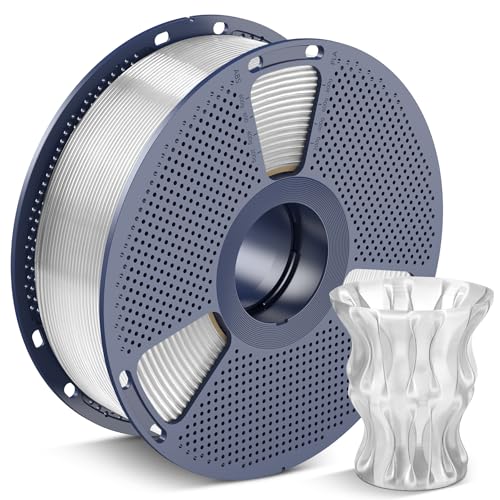 SUNLU PLA 3D Printer Filament Neatly Wound Transparent PLA Filament 1.75mm Dimensional Accuracy +/- 0.02mm 1KG Spool 2.2lbs. (Clear)