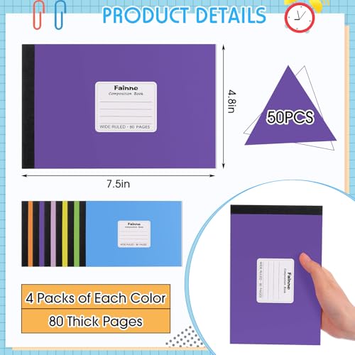 Carnet de composition A5 marbré Fainne avec couverture colorée - 3