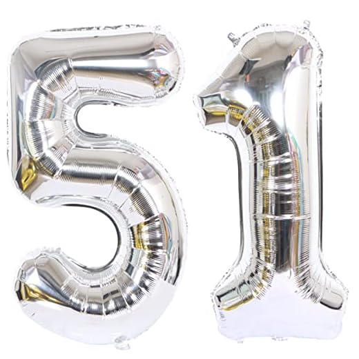 2 globos con el número 51 plateados para cumpleaños XXL de 100 cm, globos con número 51, globos de helio 51, globos gigantes para fiesta de cumpleaños