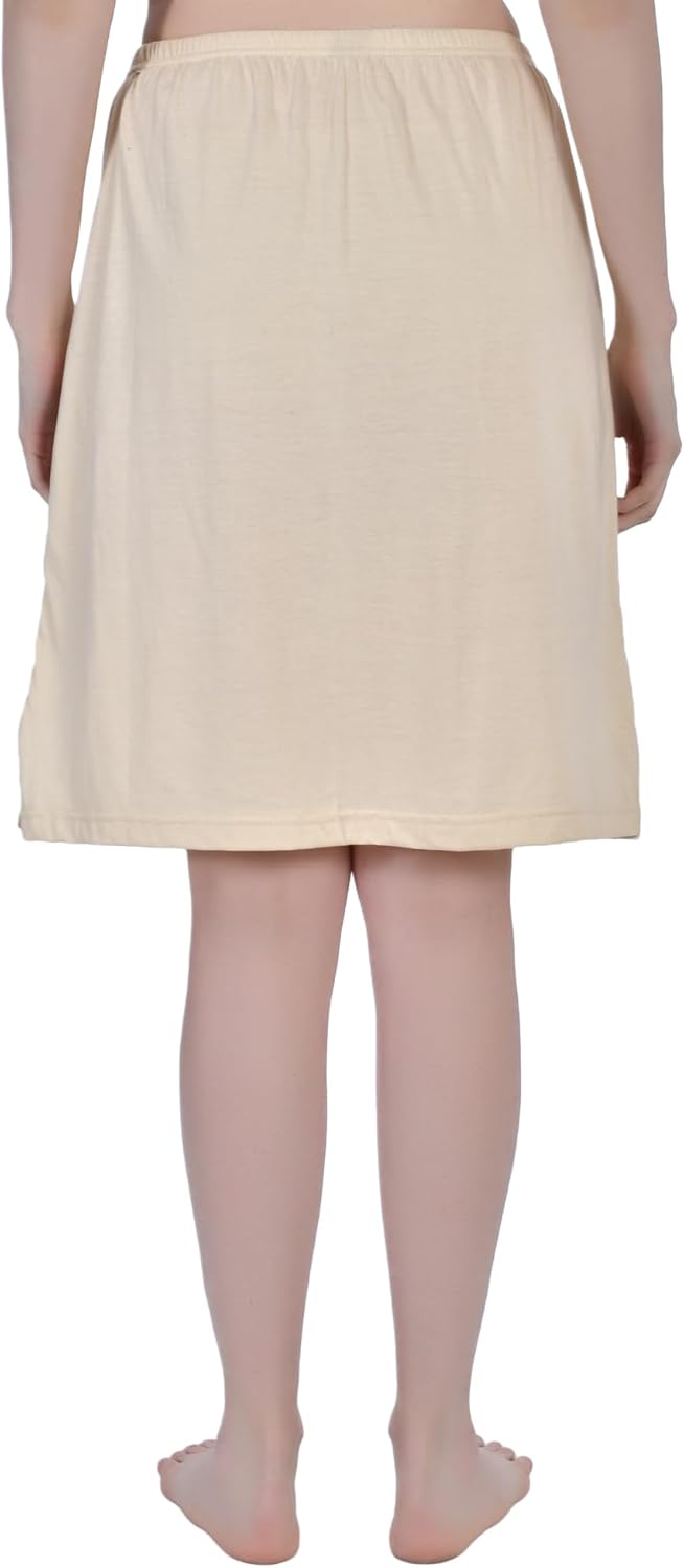 Aimly Women's Cotton Knee Length Underdress Side Slit Everyday Layers Half Slip Skirt Pack of 1 - Image 2
