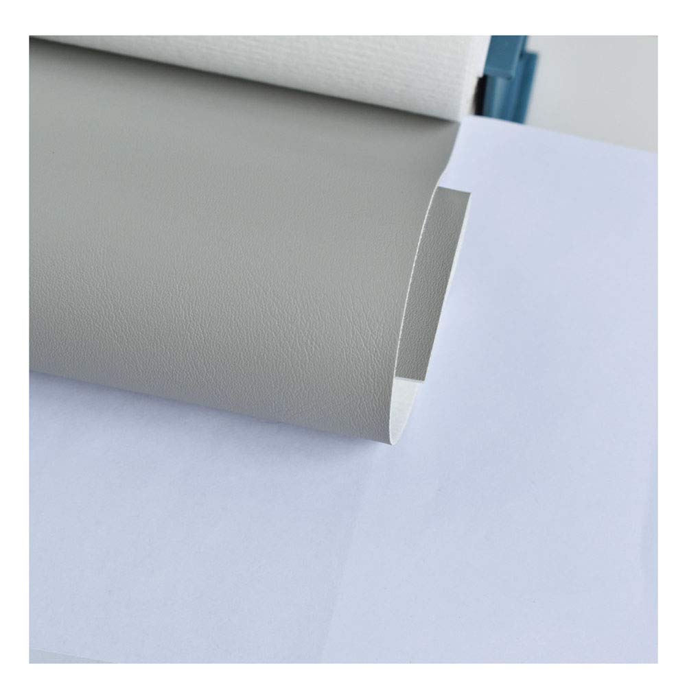 Tissu faux cuir gris 1.37x5m imperméable pour tapisserie de canapé et siège auto