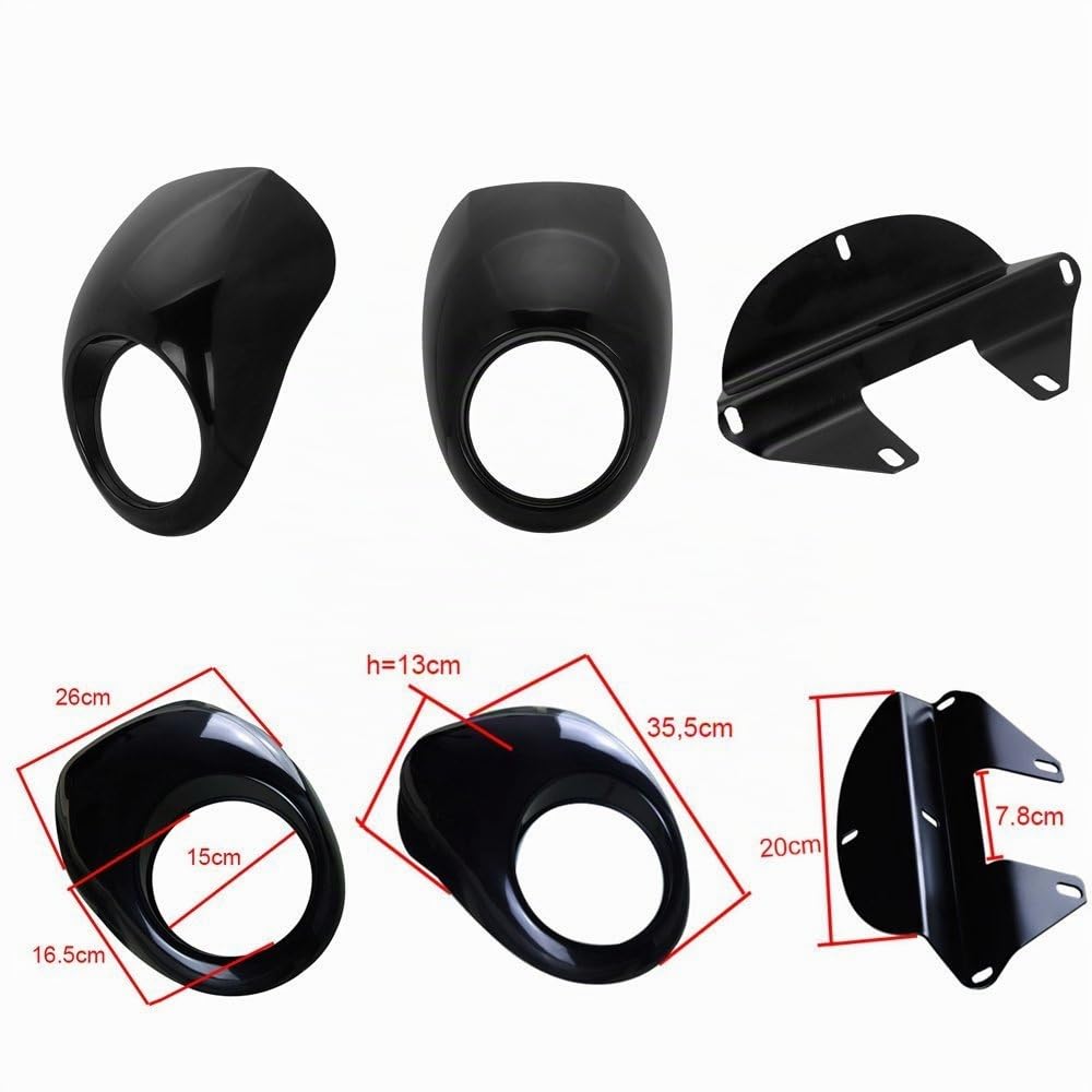ICT Ronix Faro de apertura frontal, cubierta protectora para Harley Sportster Dyna FX/XL 1200 883