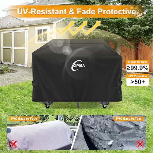 Image of Kipiea 600D Heavy Duty Pellet Grill Cover for Camp Chef Woodwind Pro 36 & Woodwind 36, Waterproof Wood Pellet Smoker Cover with Windproof Buckles, UV Resistant, No Tear, No Fading