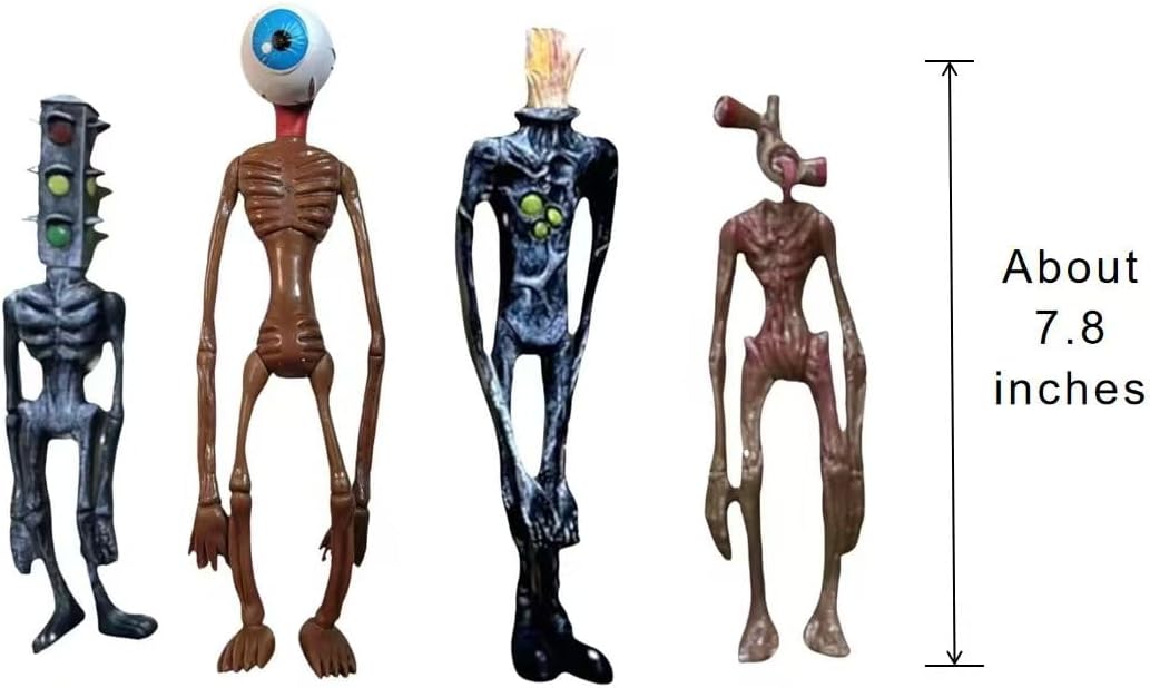 4 PCS Siren Head Toys Action Figure Horror Model Doll Gift for Kids Birthday Halloween Christmas Party Toys (Series C)