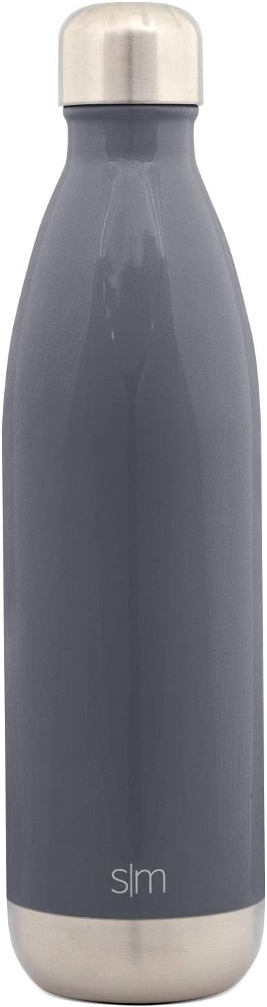 Simple Modern 25 Ounce Wave Water Bottle - Stainless Steel Double Wall Vacuum Insulated Metal Reusable - Leakproof -Slate
