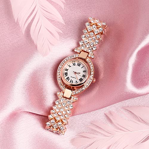 Image of Haute Sauce Women's Embellished Analog Dial with Stainless Steel Strap | Battery Power | Foldover Closure | Quartz Movement | Fashion Wrist Belt Watch for Female and Girls