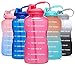 Venture Pal Large 1 Gallon/128 OZ (When Full) Motivational BPA Free Leakproof Water Bottle with Straw & Time Marker Perfect for Fitness Gym Camping Outdoor Sports-Pink