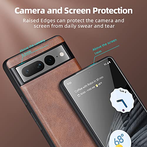Image of X-level Google Pixel 7 Pro Case 5G Ultra-Thin Slim Premium PU Leather Elegant Soft TPU Bumper Shockproof Protective Cases Phone Cover for Google Pixel 7 Pro 2022(Brown)