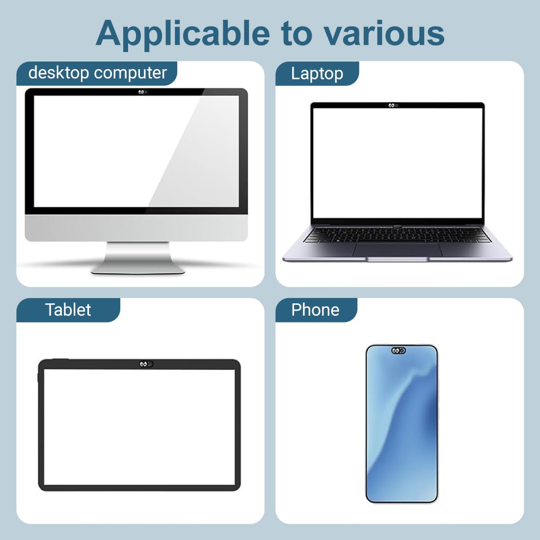 Copri Webcam 8 Pezzi, Copertura Slider Proteggi Privacy, Accessori per Laptop PC, Design Occhi, 0,7mm Ultra Sottile