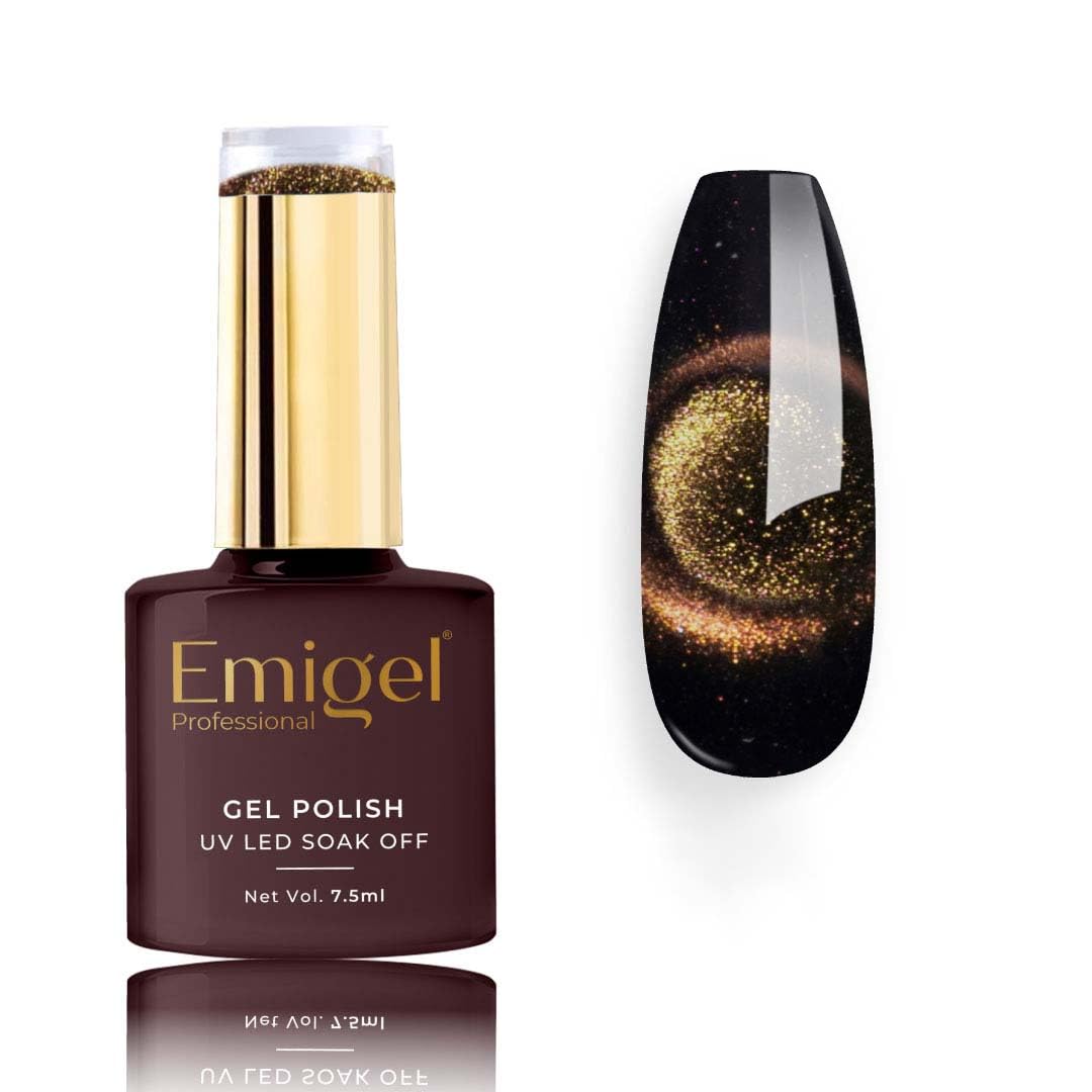 Emigel Professional UV 9D Cateye Gel Polish - 006 - OLD COPPER | Cured With UV LED Lamp | Super Glossy Finish | Quick Drying Nail Polish Use by Magnet (7.5ml)-image-35