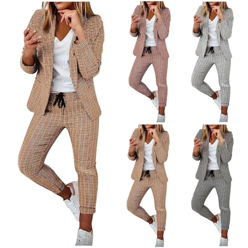 Blazer Sets Women 2 Piece Business Casual Outfits Dressy Long Sleeve Blazer and Pant Suits Slim Fit Office Work Sets4