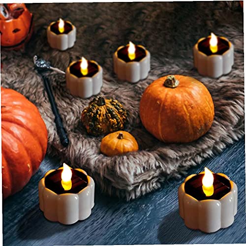 Pompoen Light LED Battery Tea Lights Flameless Halloween Pumpkin Candles White Warm & Romantic - Image 7