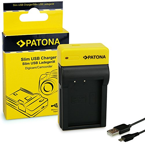 PATONA Slim Caricatore per batterie Canon LP-E17, EOS 750D, 760D, 8000D, Rebel | 8.4V/500mA | con cavo Micro-USB