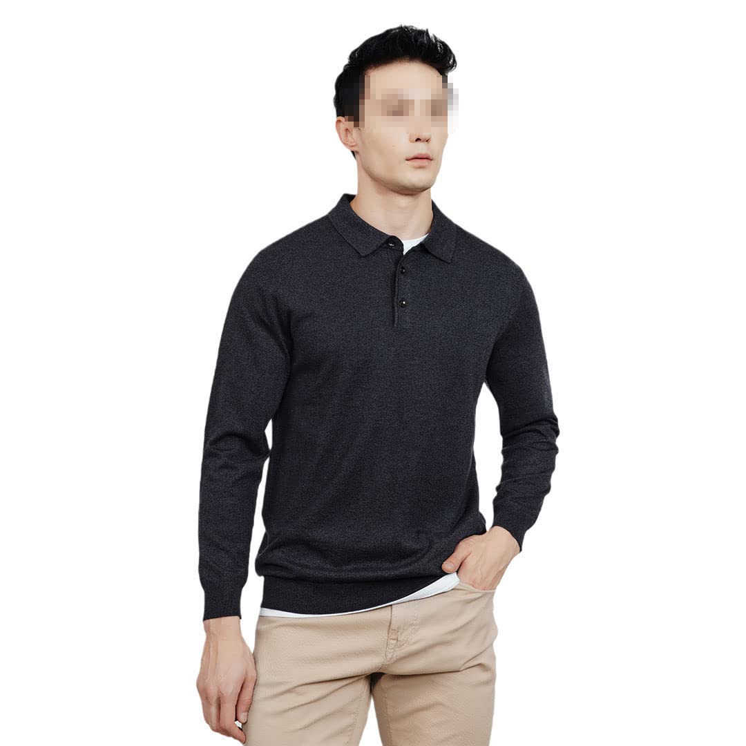 Vogrtcc Maglione da uomo a maniche lunghe Pullover Slim Maglia Lana Misto Caldo Top, Grigio scuro9, M