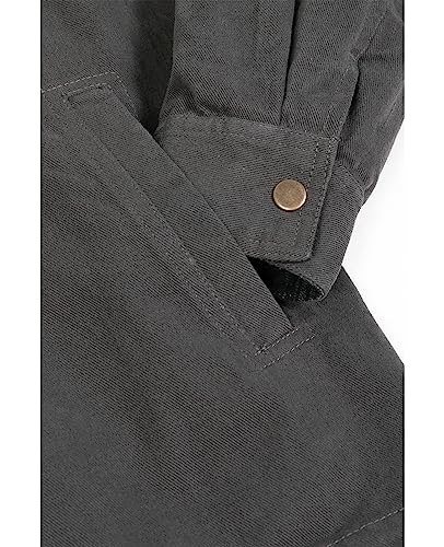 Image of ZENTHACE Men's Full Flannel Lined Shirt Jacket, Heavy Washed Rugged Cotton