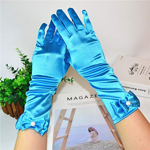 Image of FancyDressWale Girls Satin Long Gloves for Princess Dress Up Party With Bows