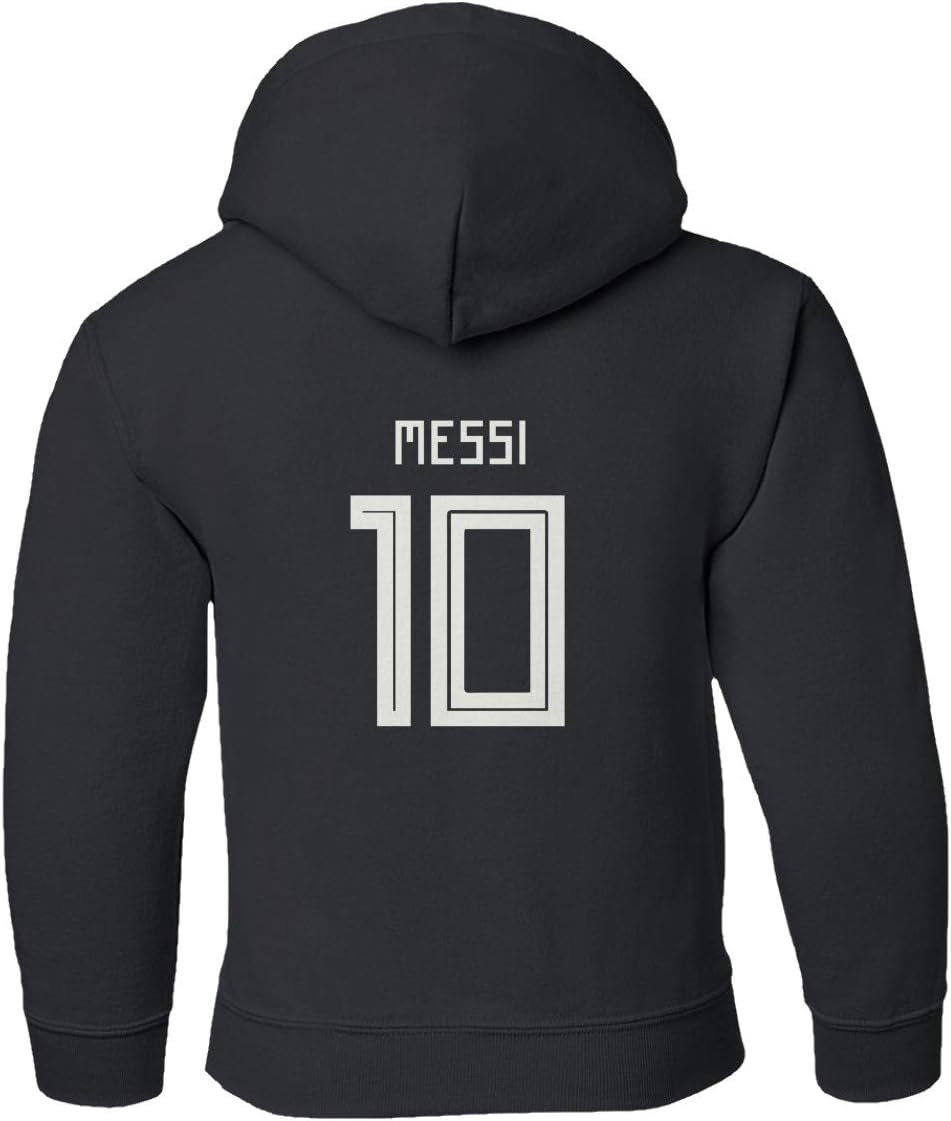 Soccer 2021 Argentina #10 Lionel MESSI South American Cup Youth Hooded Sweatshirt - Image 3