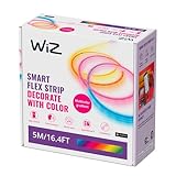 WiZ Smart Flex LED Strip Light, 5m, 16 Million Colours, Dynamic Light Scenes, Connects to Your Wi-Fi, Voice/App Control, Works with Google Home, Alexa and HomeKit, LED Lights - Bedroom, Living Room