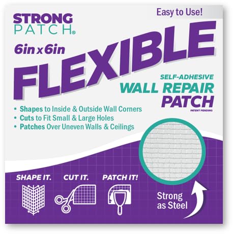 StrongPatch Flexible Self-Adhesive Wall Repair Patch (3-Pack)