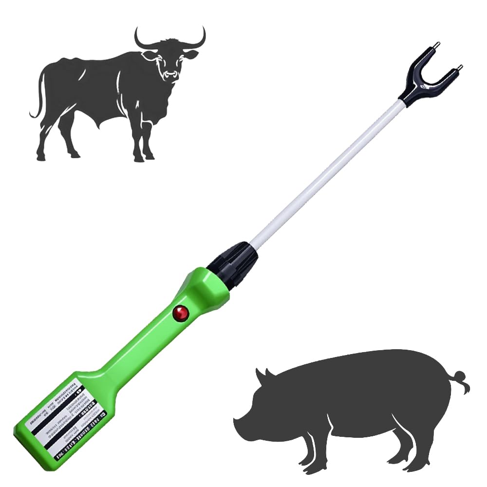 Cattle Prod Rechargeable with Led Light, Waterproof Cattle Prod for Dogs, Cattle Prod Self Defense, Lightweight Cattle Prod Livestock for Cow,
