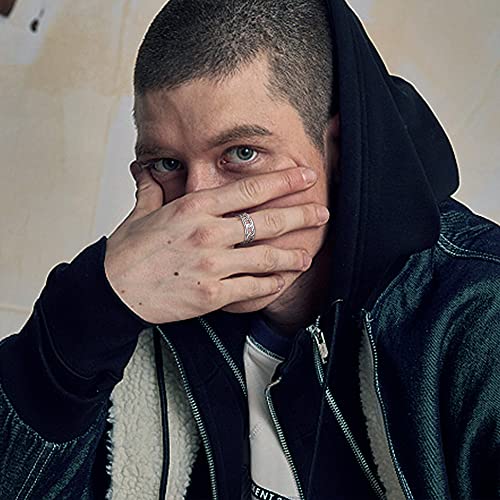 ORAZIO Mens Rings 3Pcs Silver Rings for Men Women Stainless Steel Plain Band Ring Cuban Link Chain Rings Spinner Ring Men's Promise Wedding Rings Set,Size 6-144