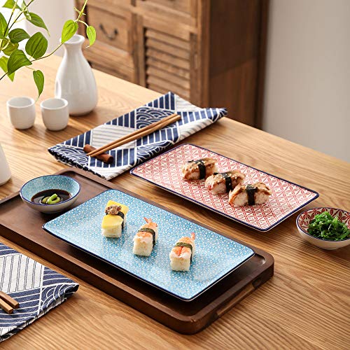 vancasso Macaron Set Piatti Sushi in Ceramica 6 pezzi Stile Giapponese