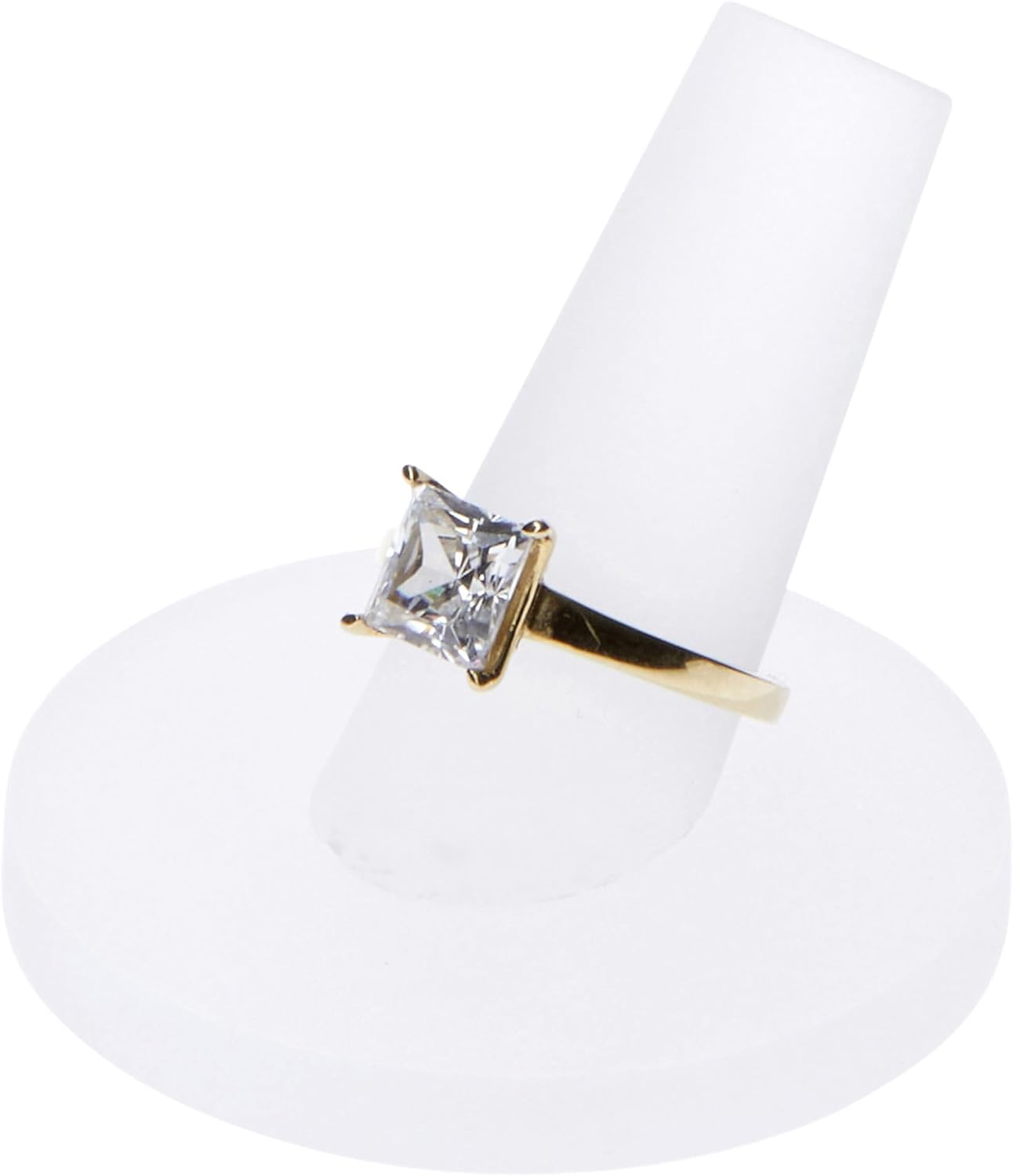 Plymor Frosted Acrylic Ring Finger Display, Single on Round Base, 2" W x 2" D x 1.75" H (3 Pack)