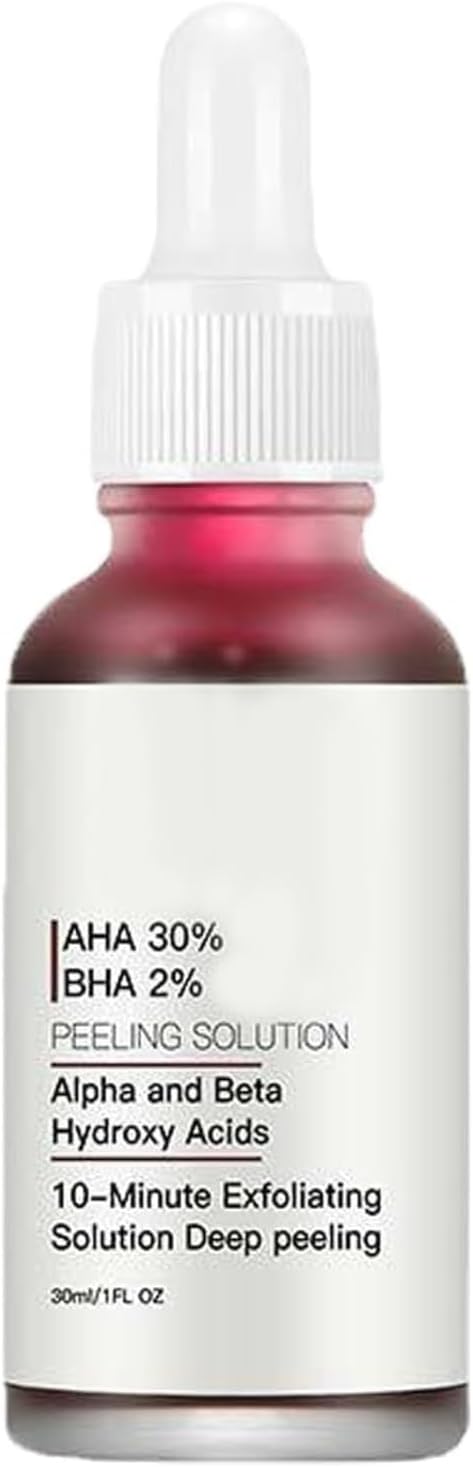AHA 30% + BHA 2% Peeling Solution, Chemical Peel for Face at Home, BHA Liquid Exfoliant for Large Pores, Wrinkles & Fine Lines, 1.0 FlOz (1 PCS)
