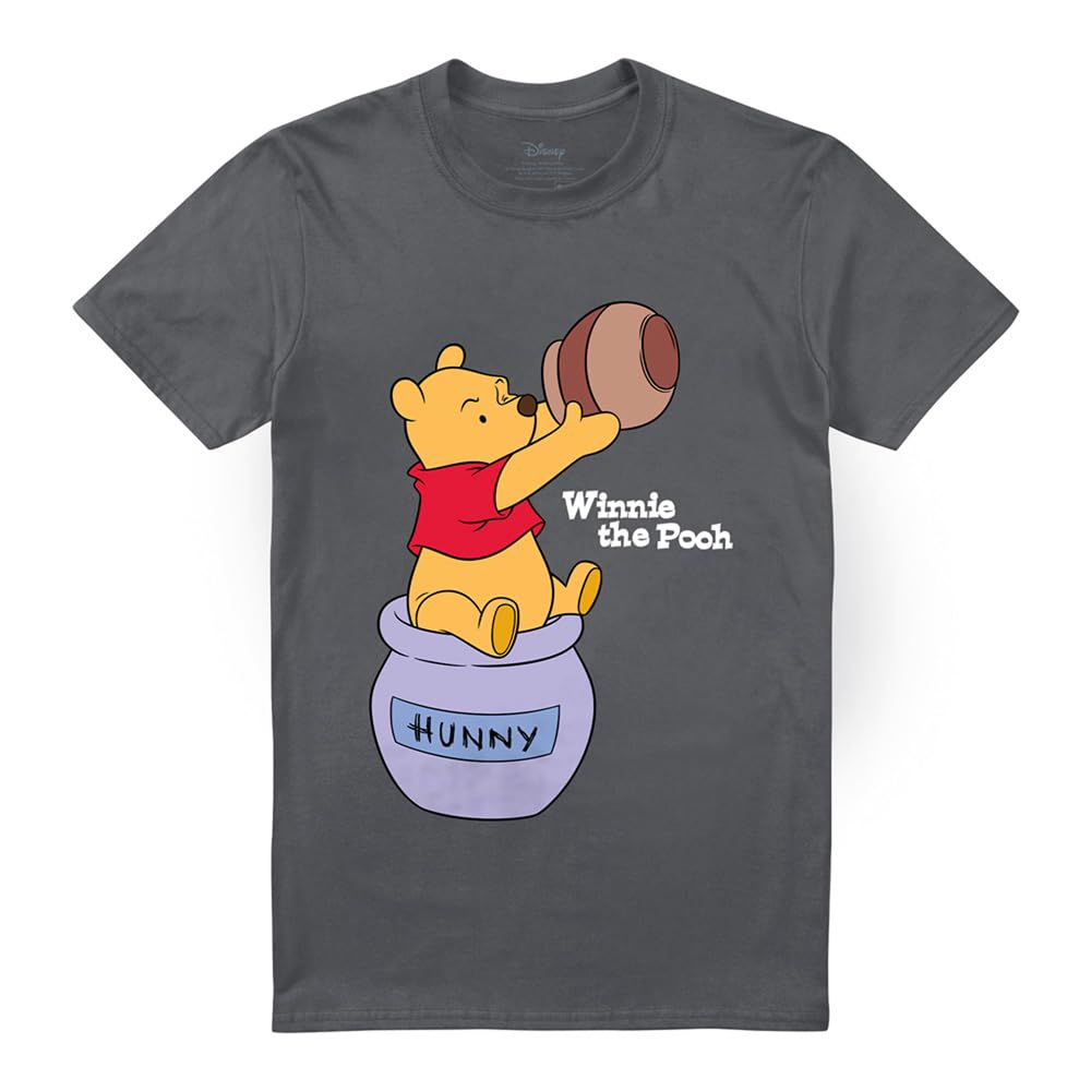 Disney Winnie The Pooh Hunny Pot Unisex T Shirt, Charcoal, Large