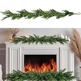 seawang Weihnachtsgirlande,tannengirlande,Artificial Christmas Garland, Lifelike Norfolk Fir Garland,for Christmas Decorations Indoor and Outdoor Use, Railing and Door Frame(1pcs,6ft)