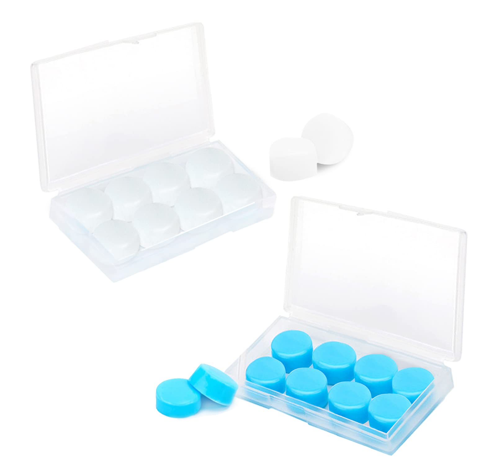 SSKHE 8 paia di tappi per le orecchie in silicone, morbidi e confortevoli tappi per le orecchie, riutilizzabili e impermeabili, in silicone con cancellazione del rumore, adatti per nuotare, dormire e