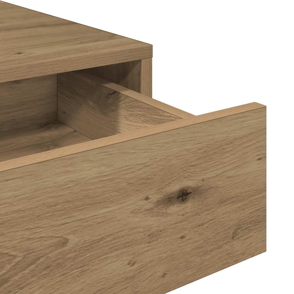 Schreibtisch Artisan-Eiche Holzwerkstoff 101x50x76,5 cm mit Schublade Stauraum für Homeoffice Arbeitszimmer und Jugendzimmer ergonomisch platzsparend Ablage für PC Laptop und Gaming