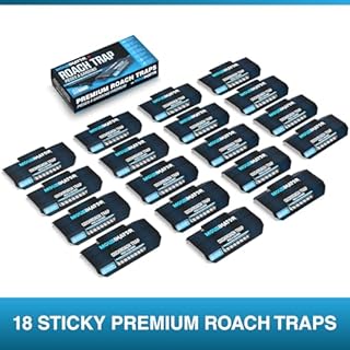 MOUSINATOR Cockroach Traps, 18-Pack, Larger and Multi-Entry Design with Extra-Strong Adhesive, Sticky Glue Cockroach Trap for Indoor Use, Family-Safe, Easy and Ready-to-Use