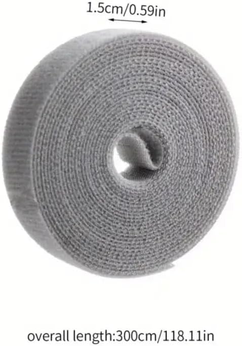 Miniatura 2 de 1 paquete de rollo organizador de cables ajustable  9.8 ft (118.1 pulgadas) correa de gestión de cables reutilizable para escritorio y enrutamiento