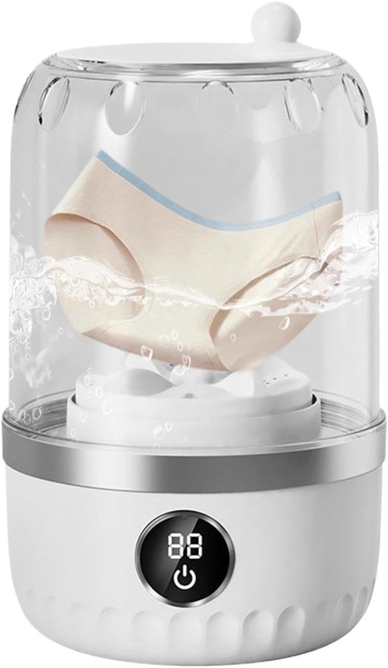 Portable Washing Machine - 1L Mini Laundry Appliance, 4.92x4.92x8.07 Inches Clothes Cleaning Tool, Compact Home Travel Dormitory Solution, Easy to Operate Fabric Washer, Premium Quality for Accessory