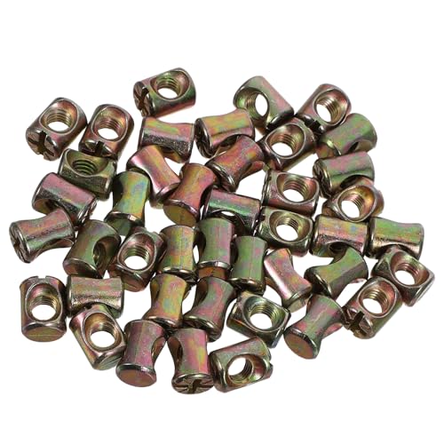 VILLFUL 50 St Fjäderhylsmuttrar och Tvärstift för Möbelbeslag Robusta Skruvar för Sängram Barnspjälsäng och Stol Möbelreparation och Förstärkning Hållbar Fastsättning för Sovrumsmöbler