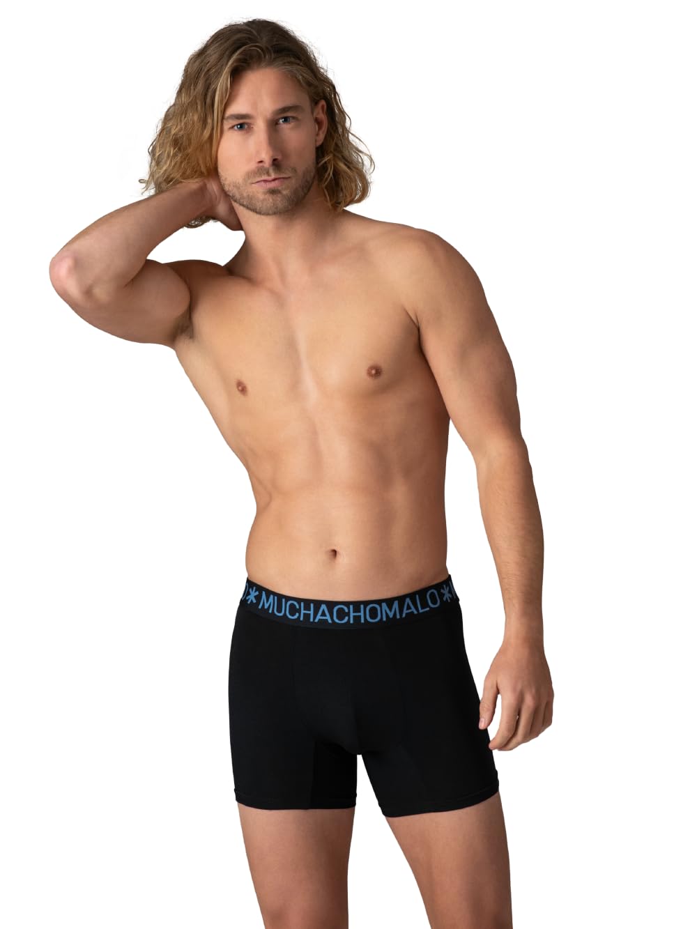 Muchachomalo Uomo Boxer 3-Pack, Tinta Unita, bambù, Fascia Elastica