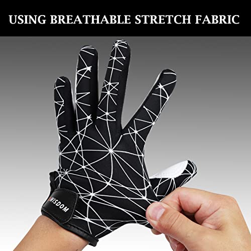 Gowisdom Sports Youth Football Gloves, High Silicone Grip Receiver Gloves With Super Stick For Kids, Black, M/L(6-6.5 Inch) #TOP2