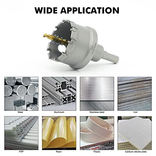 Gmtools 12Pcs Tct Hole Saw Kit For Hard Metal, 5/8" To 2-1/8”Inch Tungsten Carbide Tipped Metal Hole Saw Set, Hole Cutter Heavy Duty With Pilot Drill Bit For Stainless Steel, Iron, Aluminum, Wood #TOP4