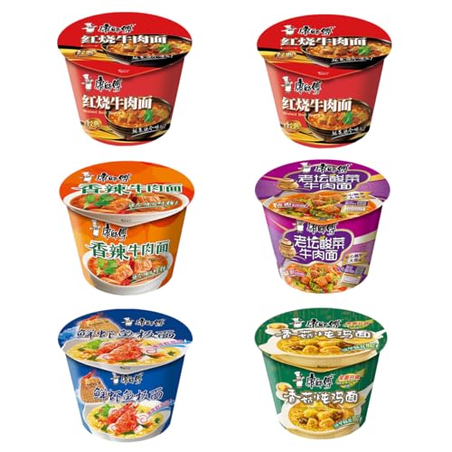 YIJIA Pack 6 Tallarines Ramen Variedad de Sabores