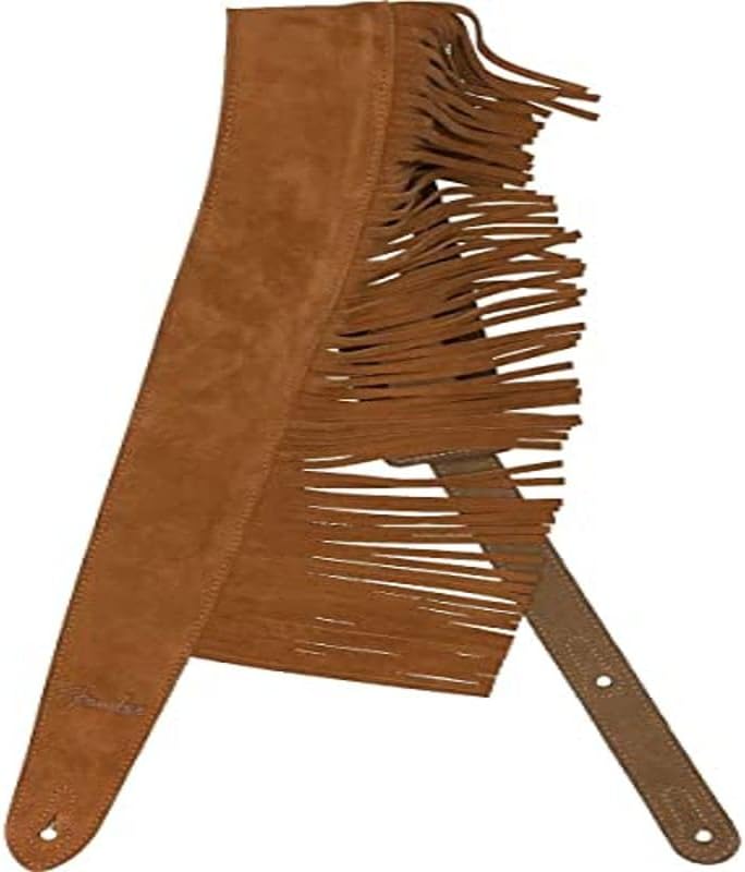 Fender Suede Fringe Guitar Strap, 2.5in, Brown