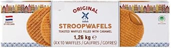 Fakhri Stroopwafels 40 Pack   Authentic Dutch Caramel Waffles with Gooey Filling   Perfect Snack with Coffee, Tea