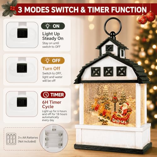 12.6" Christmas Snow Globe Lantern - image 8
