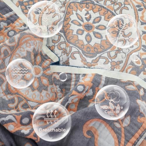 Image of LUTBM Boho Throw Blanket for Bed 60 inchx80 inch, 100% Cotton Cozy Couch Blankets