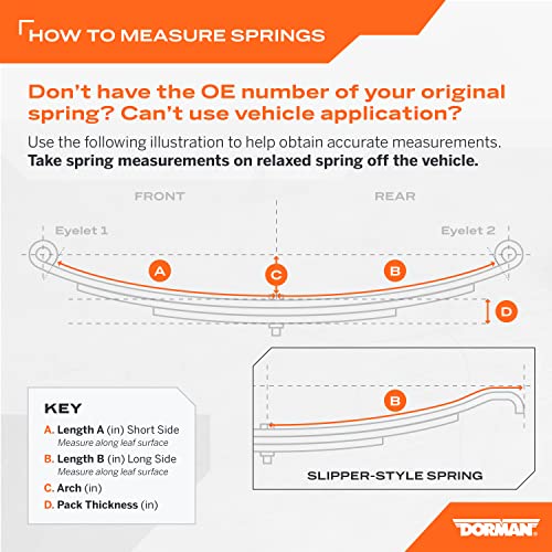 Image of Dorman 929-302 Rear Leaf Spring Compatible with Select Dodge Models