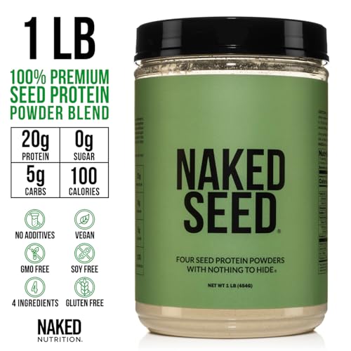 Image of Naked Seed - 4 Seed Protein Powder, Only 4 Ingredients - Chia, Watermelon, Sunflower and Pumpkin Seed - Gluten-Free, Soy Free, Vegan, No Gmos, No Artificial Sweeteners - 15 Servings