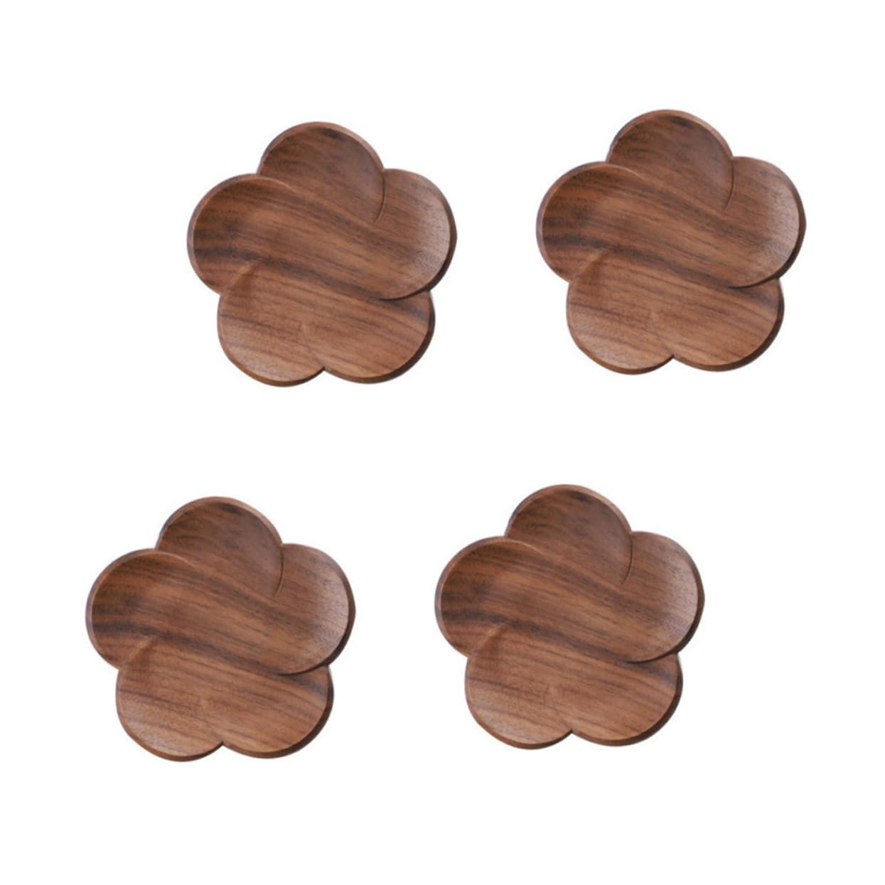 Posavasos de Nogal Negro 4 Unidades, Antiescaldaduras, Marrón