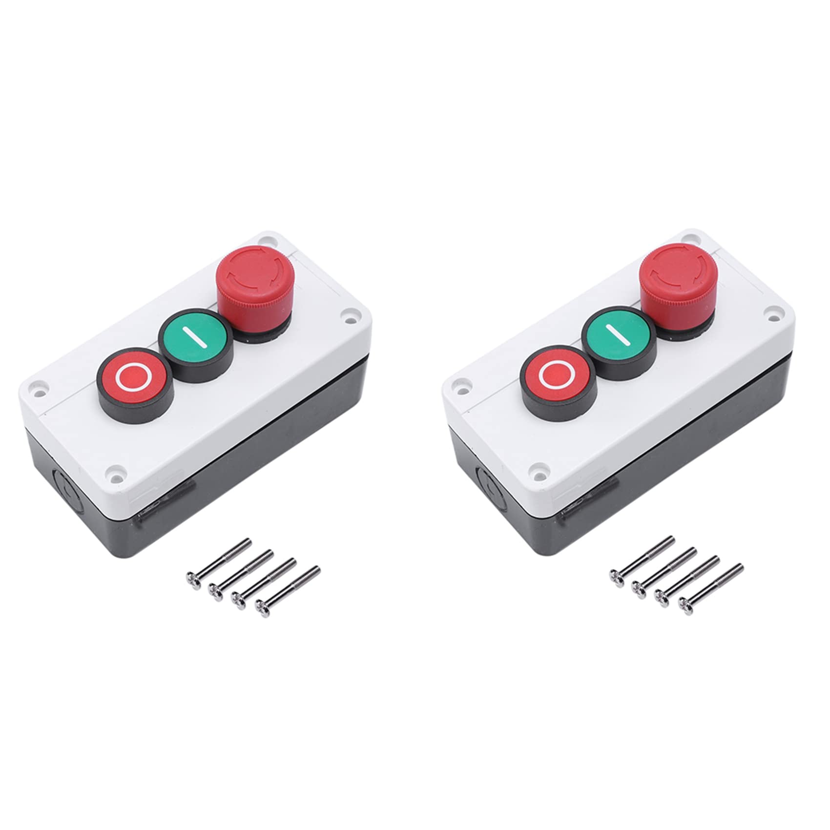 Jnchdghwa Red& Green 8X Nc Emergency Stop No Red Green Momentary Push Button Switch Station 600V 10A